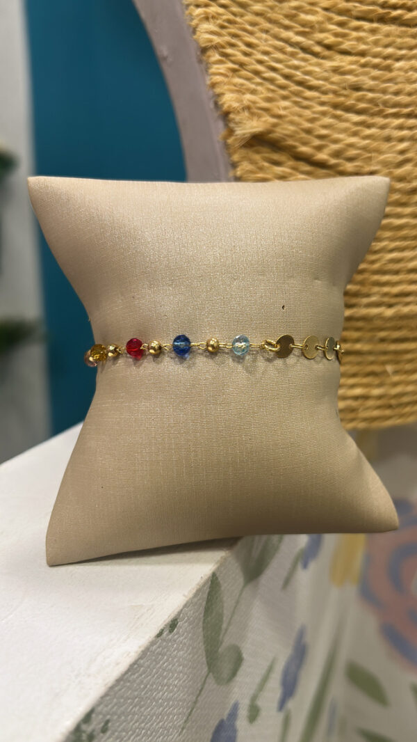Pulseira cristais esferinhas
