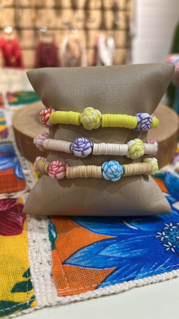 Pulseira disquinhos flor