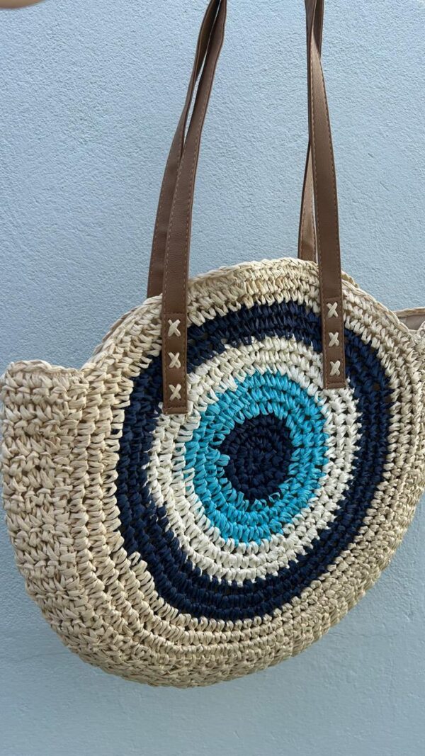 Bolsa palha Boho maxi olho grego - Image 3