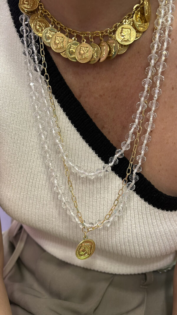 Colar bem longo cristais transparentes - Imagem 3