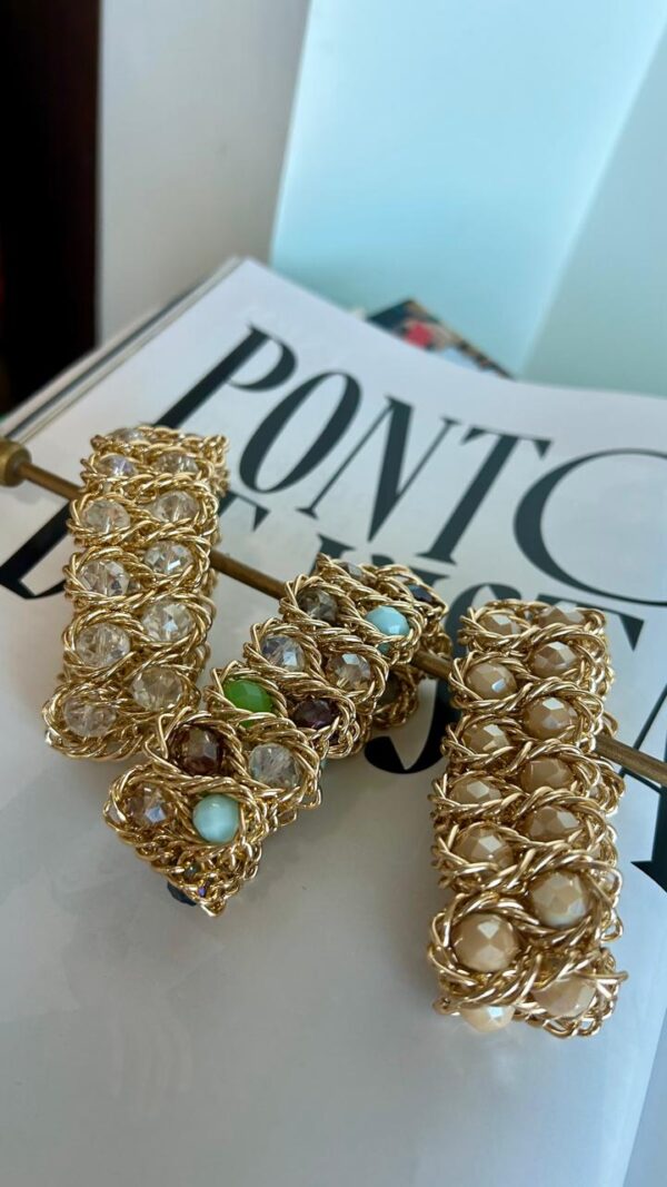 Pulseira cristais tramada - Imagem 5
