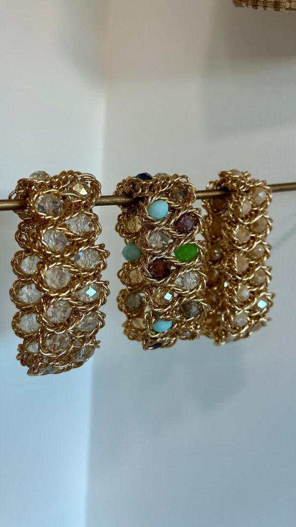 Pulseira cristais tramada - Imagem 4