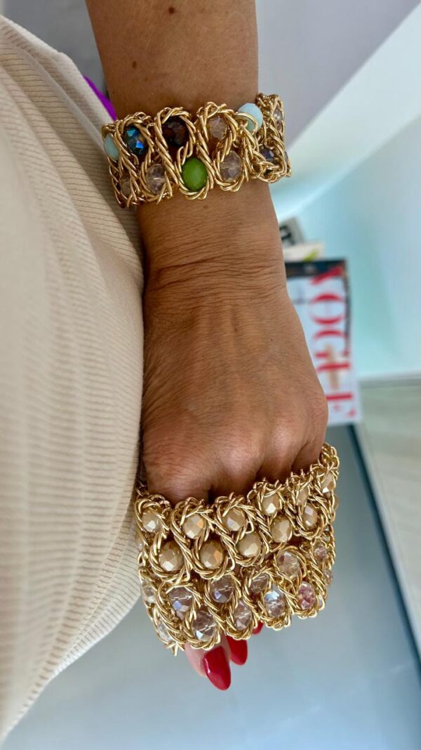 Pulseira cristais tramada - Imagem 3