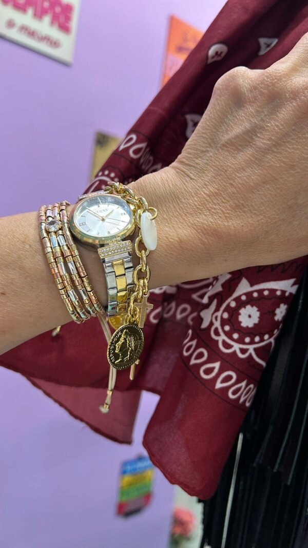 Pulseira moedas madre cruzinhas - Imagem 5