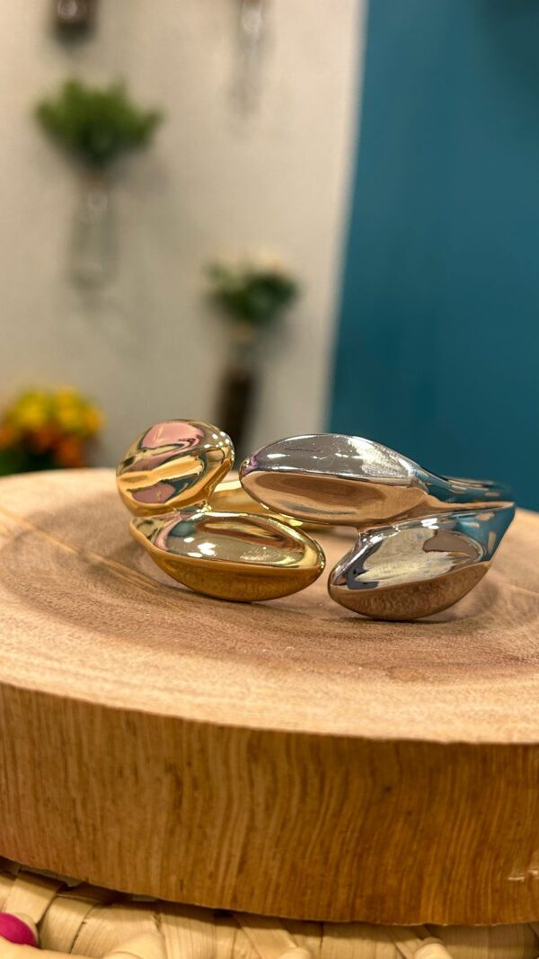 Bracelete folha orgânica  Mix de banhos - Imagem 3