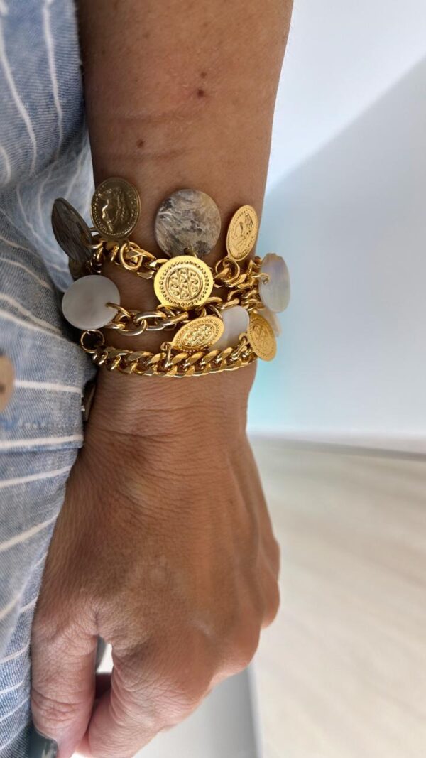 Pulseira moedas madrepérolas - Imagem 3