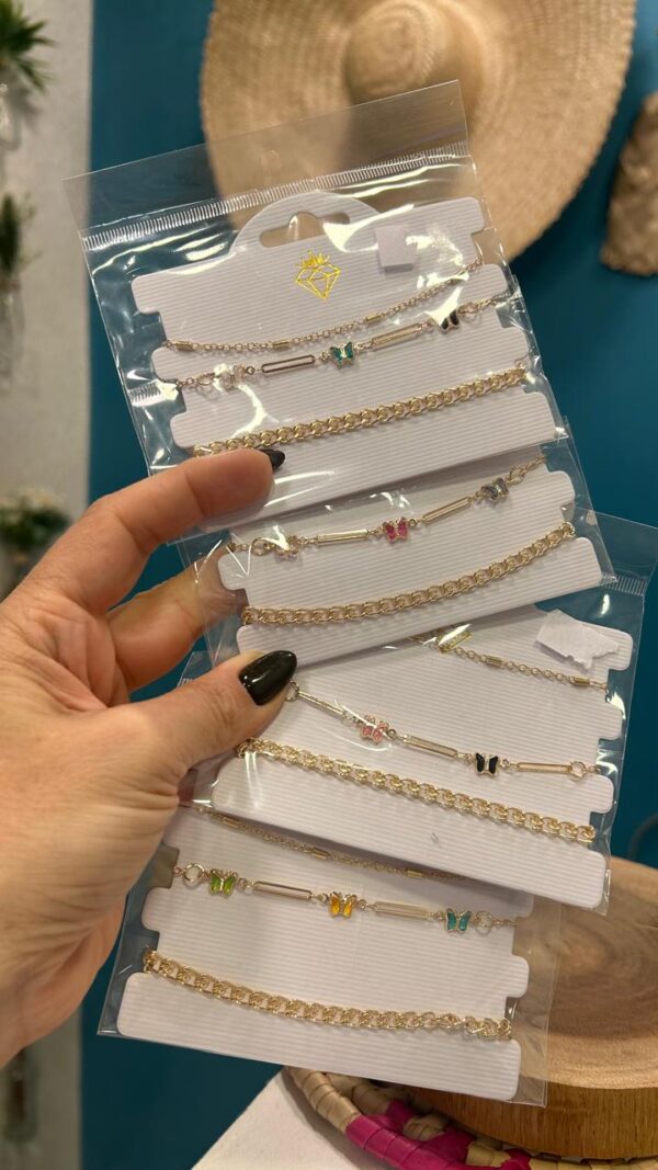 Mix de Pulseiras Borboleta