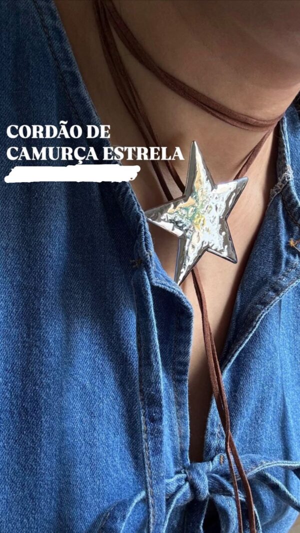 Colar cordão camurça estrela - Imagem 3