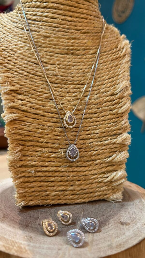 Conj colar gota cristal - Imagem 4