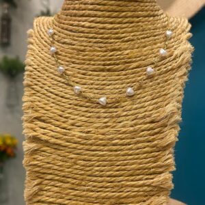 Choker corações perolados