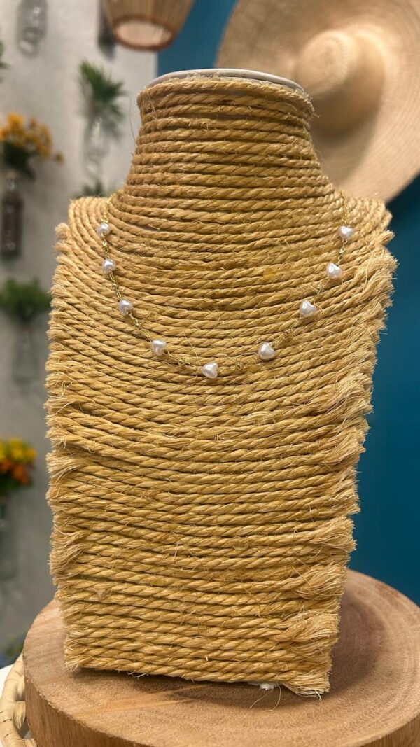 Choker corações perolados