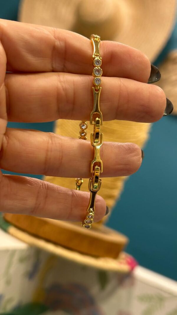 Pulseira elos zircônias triplas - Imagem 6