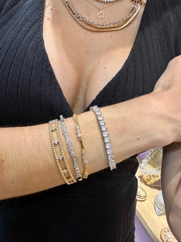 Pulseira elos zircônias triplas - Imagem 5