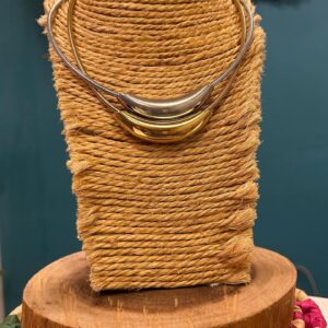 Colar aro pingente gota aço