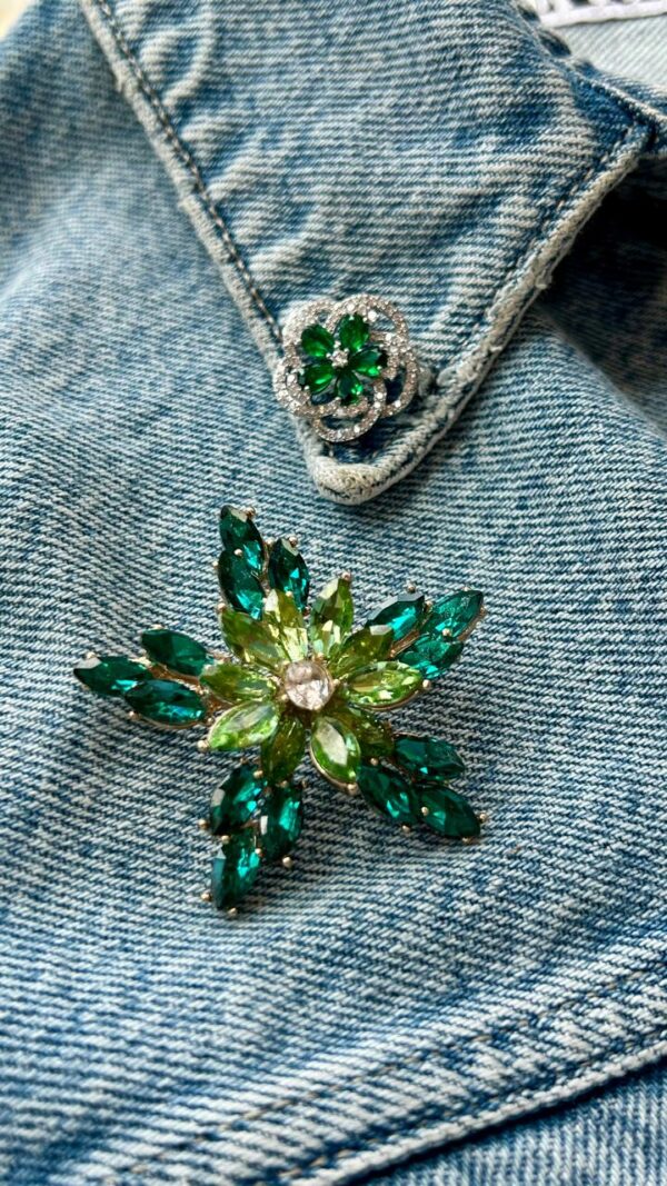 Broche Flor esmeralda