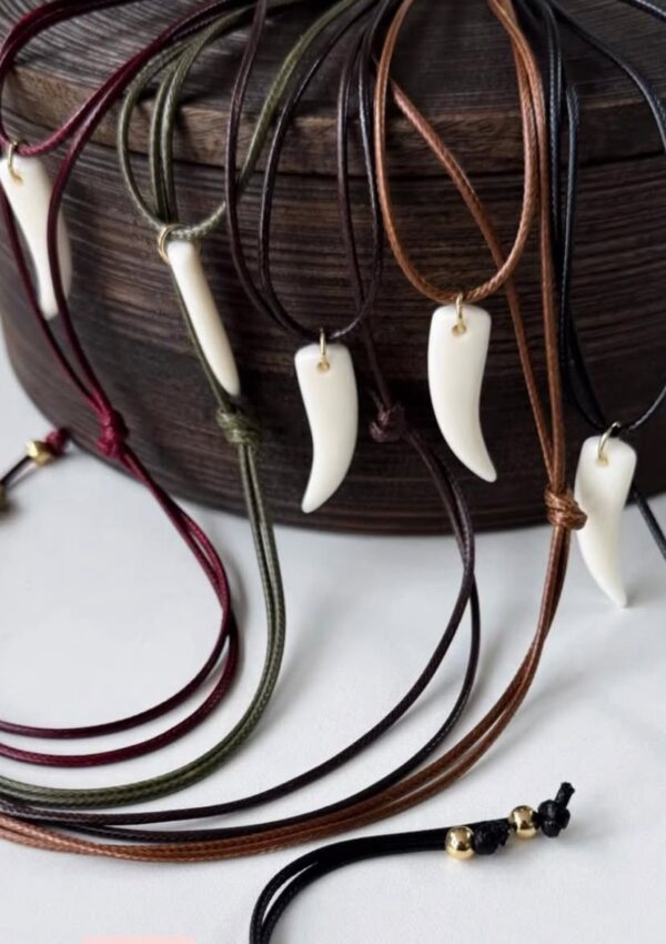 Colar longo dente boho