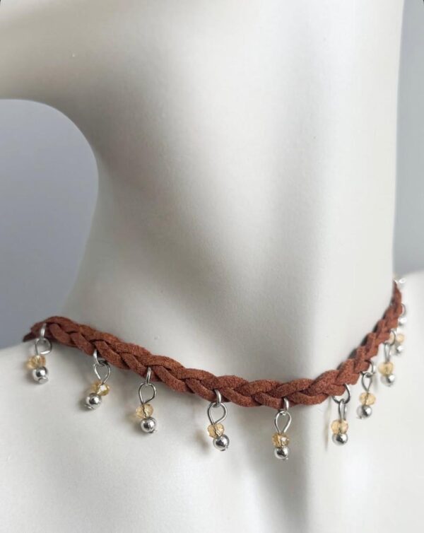Choker courinho camurça pedrinhas - Imagem 5