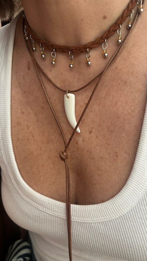 Choker courinho camurça pedrinhas - Imagem 2