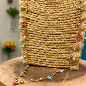 Colar longo esferinhas pedrinhas colors