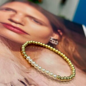 Pulseira esferinhas abs pérolas