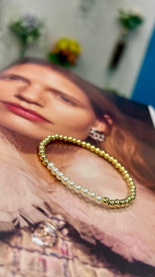 Pulseira esferinhas abs pérolas