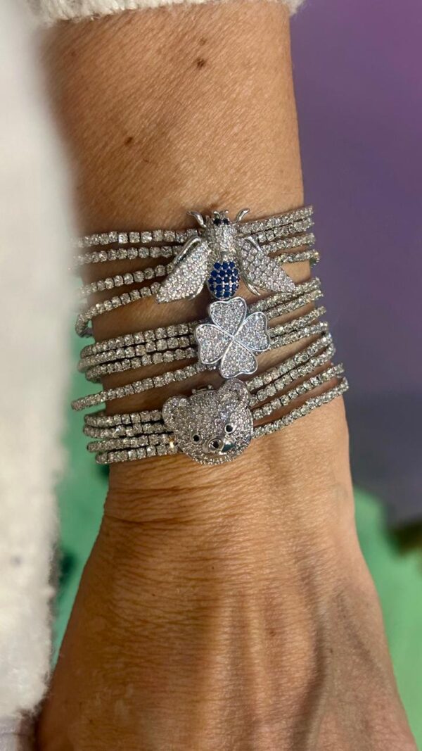 Kit pulseiras strass c Charm - Imagem 5