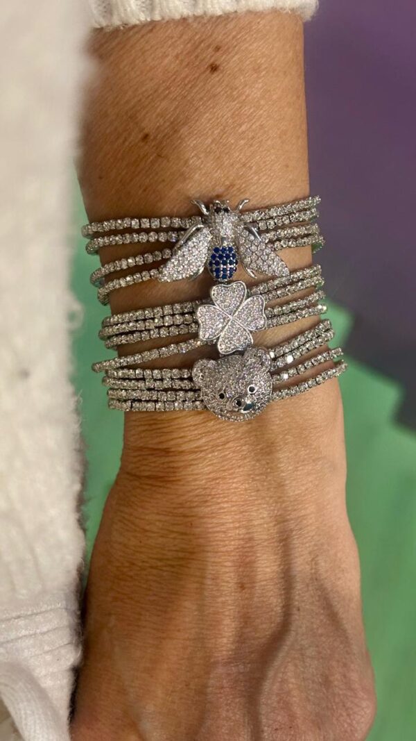 Kit pulseiras strass c Charm - Imagem 4
