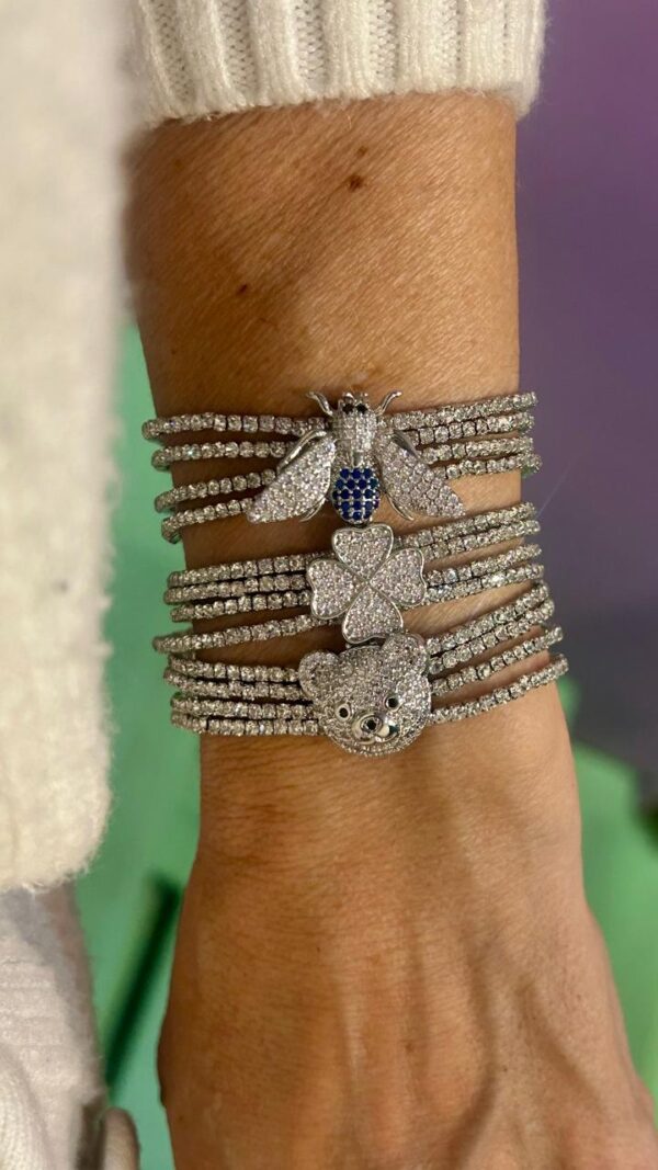 Kit pulseiras strass c Charm