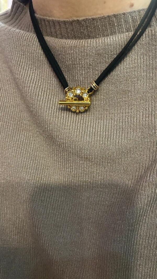 Colar lariat courinho strass - Imagem 4