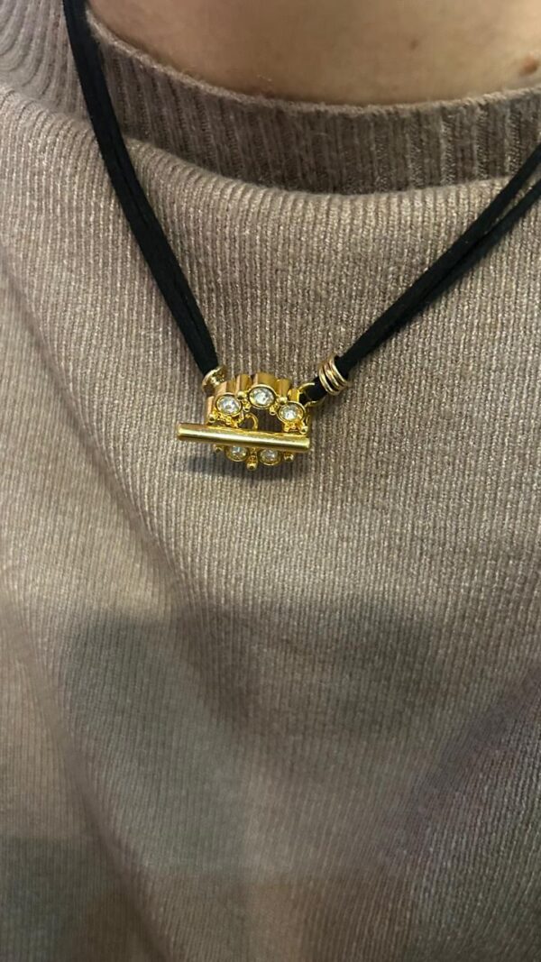 Colar lariat courinho strass - Imagem 2