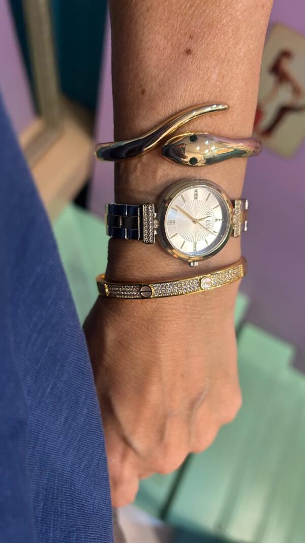 Bracelete Serpente olhinhos verdes - Imagem 2