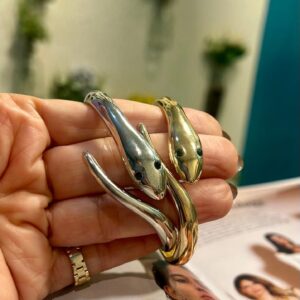 Bracelete Serpente olhinhos verdes