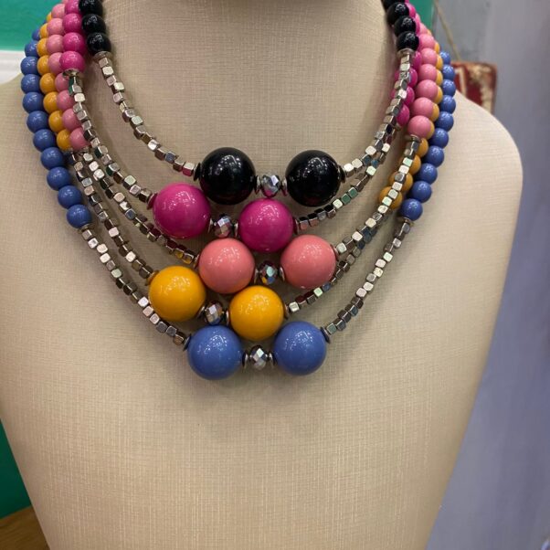 Colar Bolas Resina