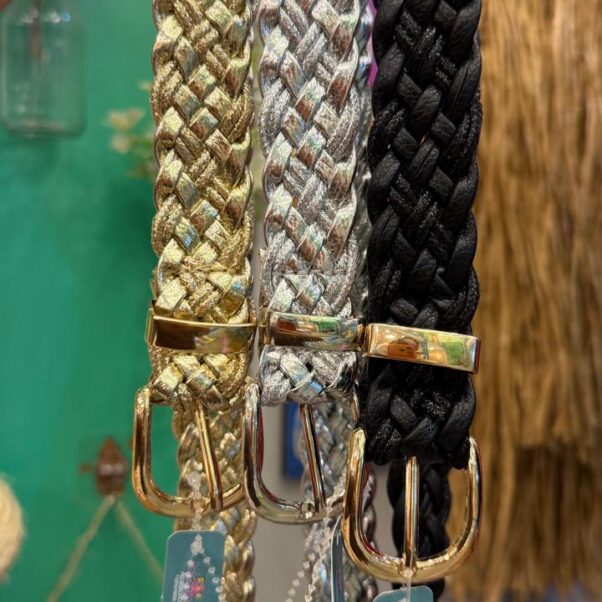 Cinto tressê metalizado