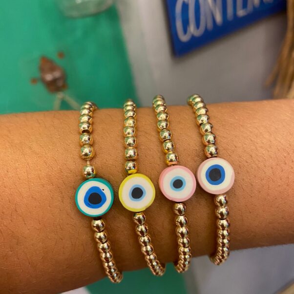 Pulseira Esferas Olho Grego