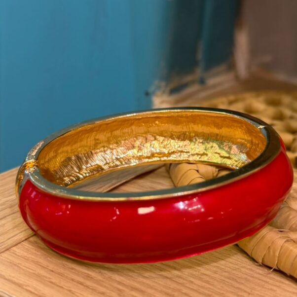 Bracelete esmaltado vermelho