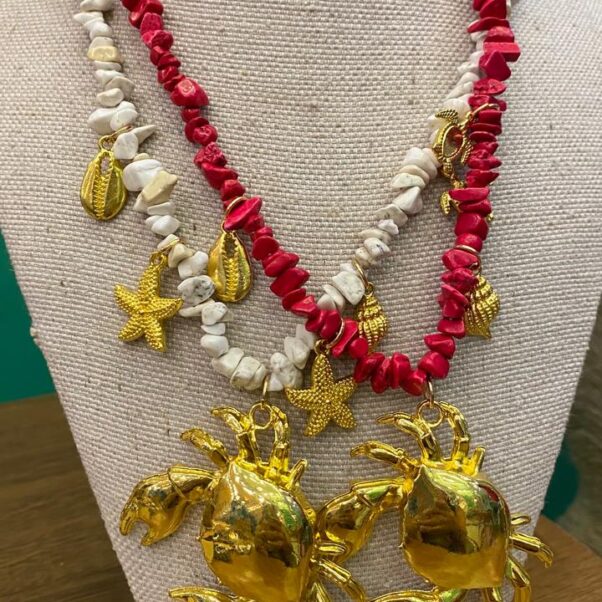 Colar pedra caranguejo