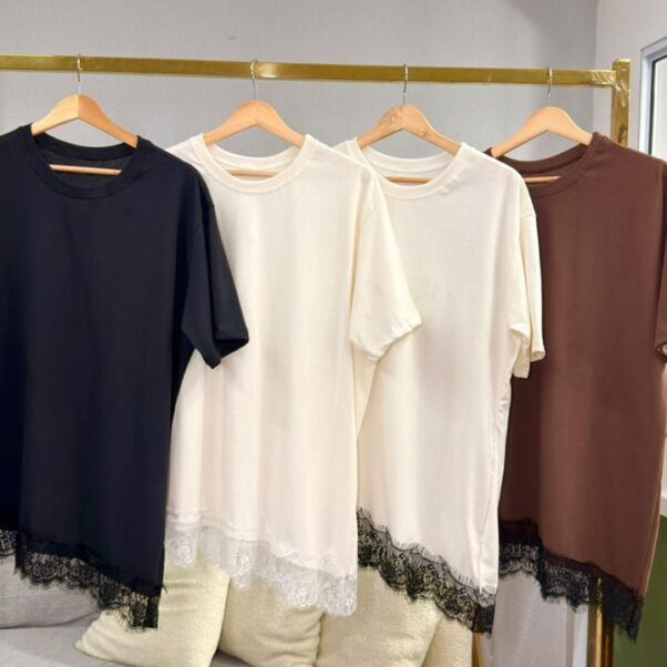 Camisão barra renda